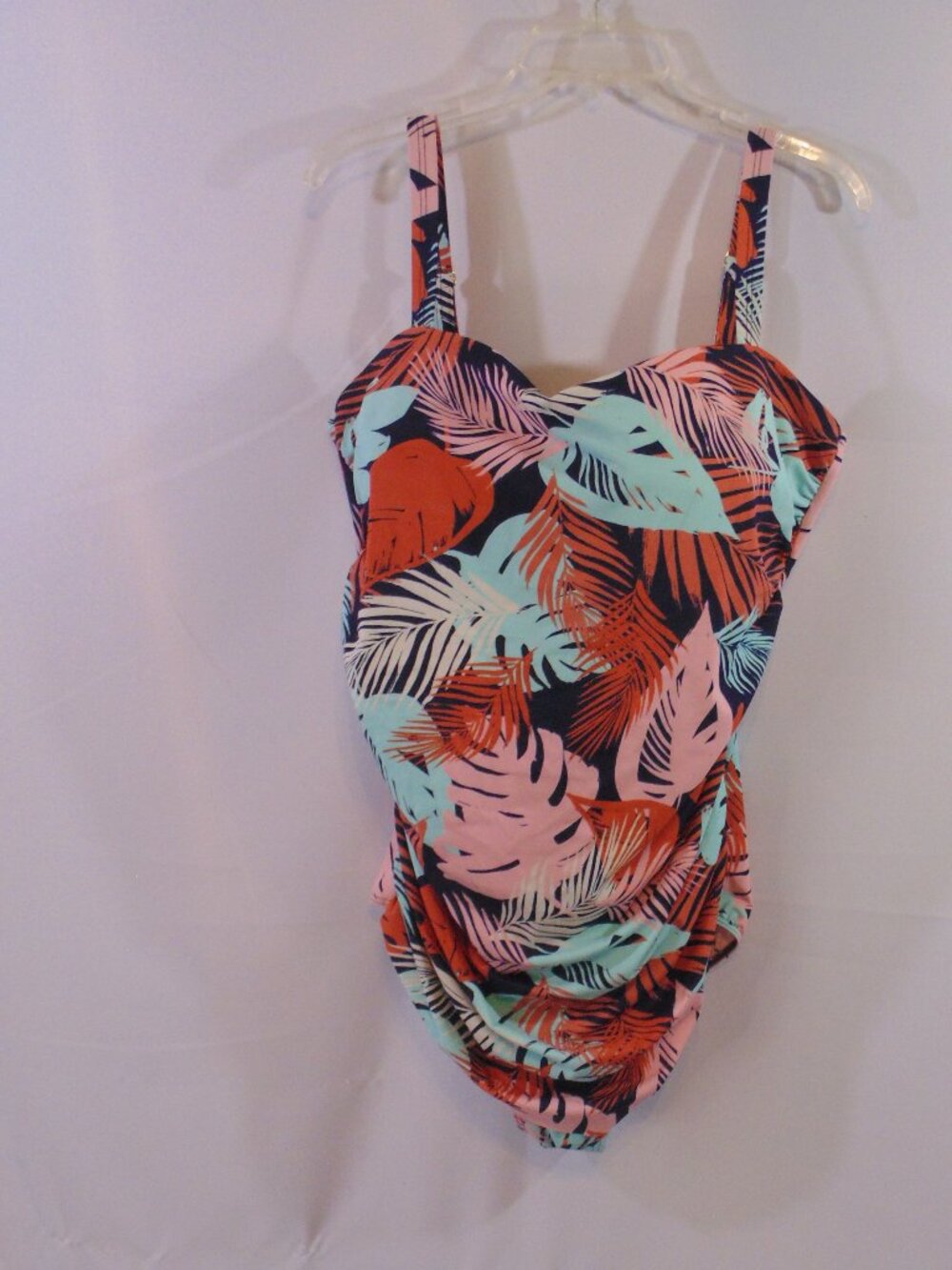 Fit 4 U Tropical Floral Print One Piece Swimsuit Size 22W